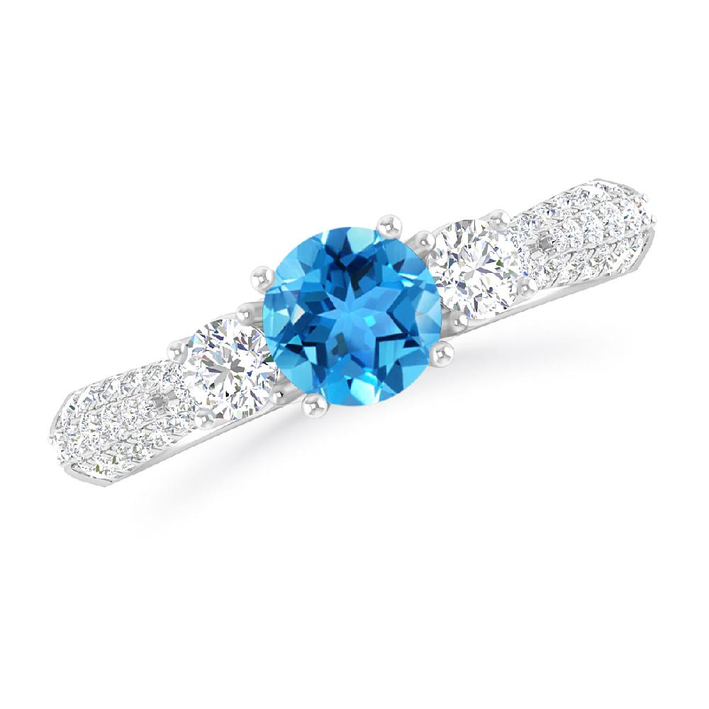 White Gold - Blue Topaz