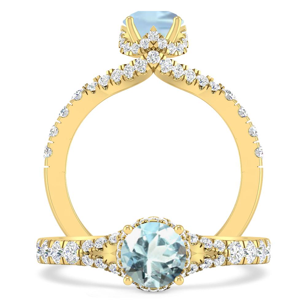 Yellow Gold - Aquamarine