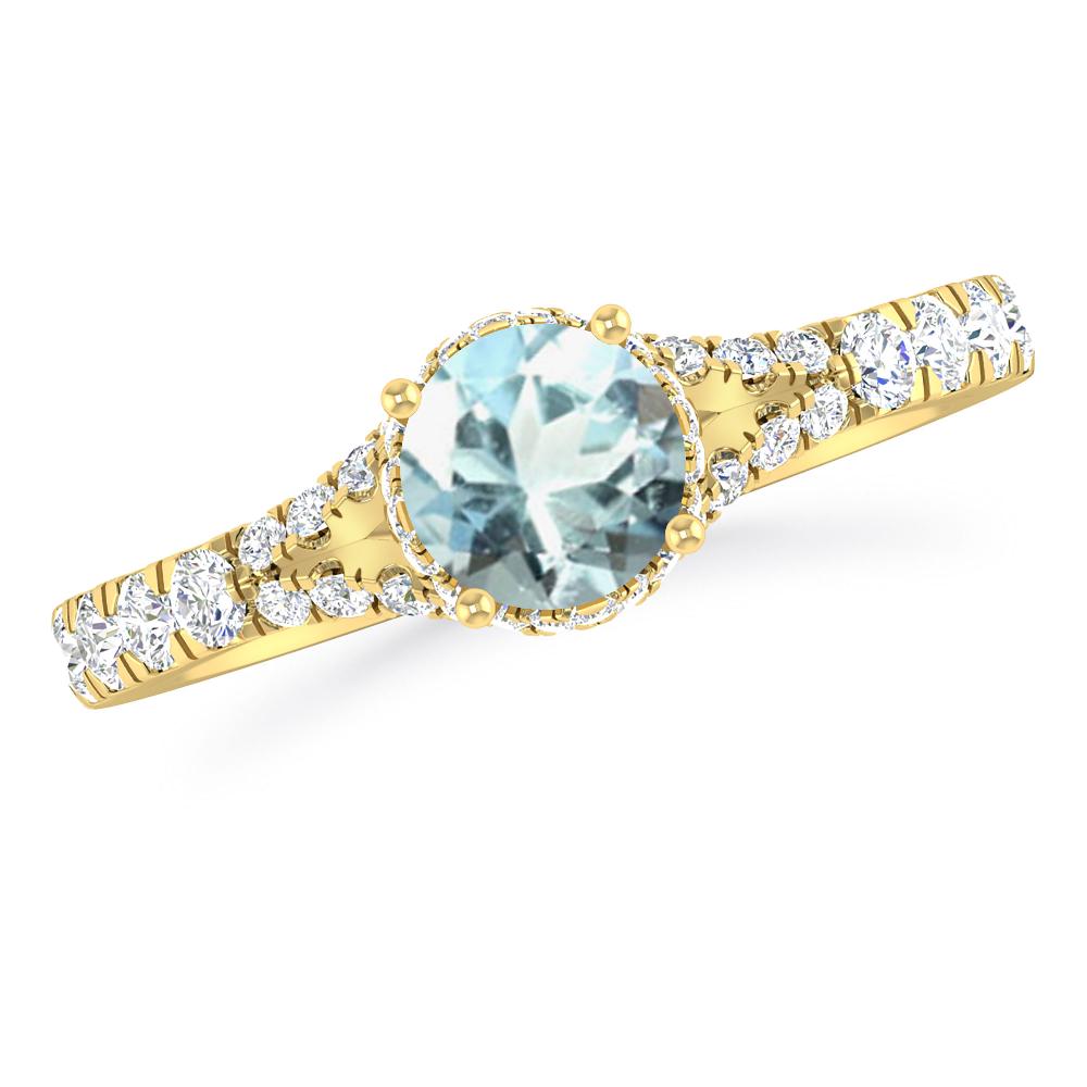 Yellow Gold - Aquamarine