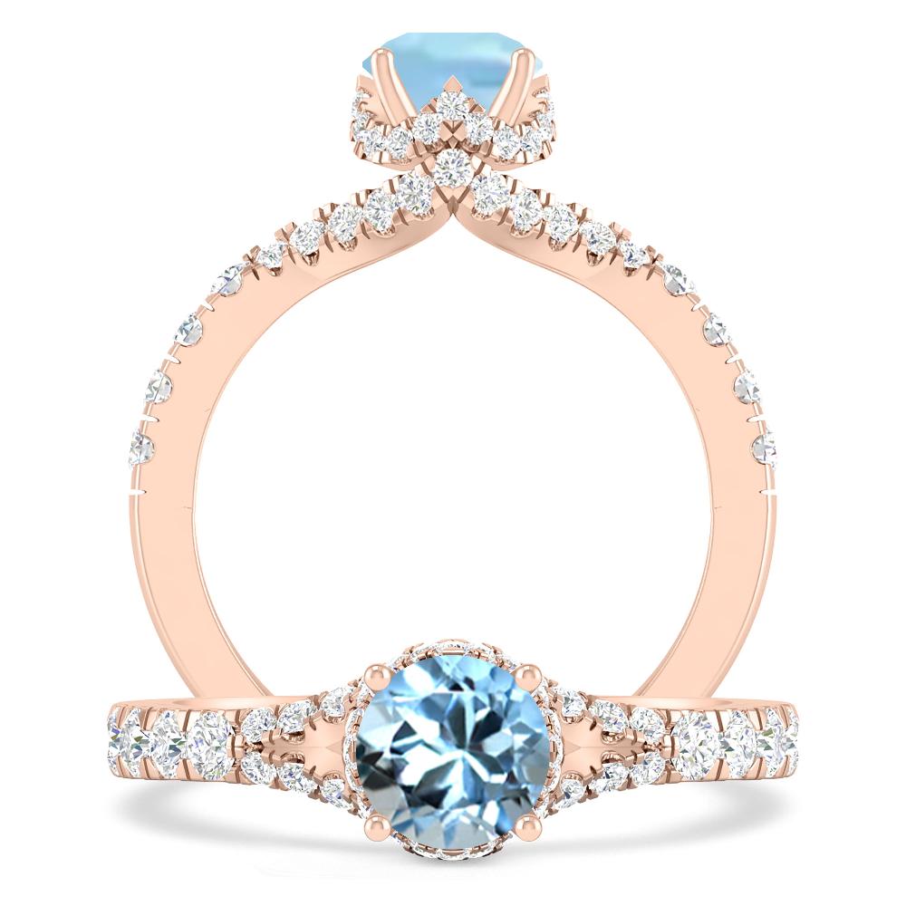 Rose Gold - Aquamarine
