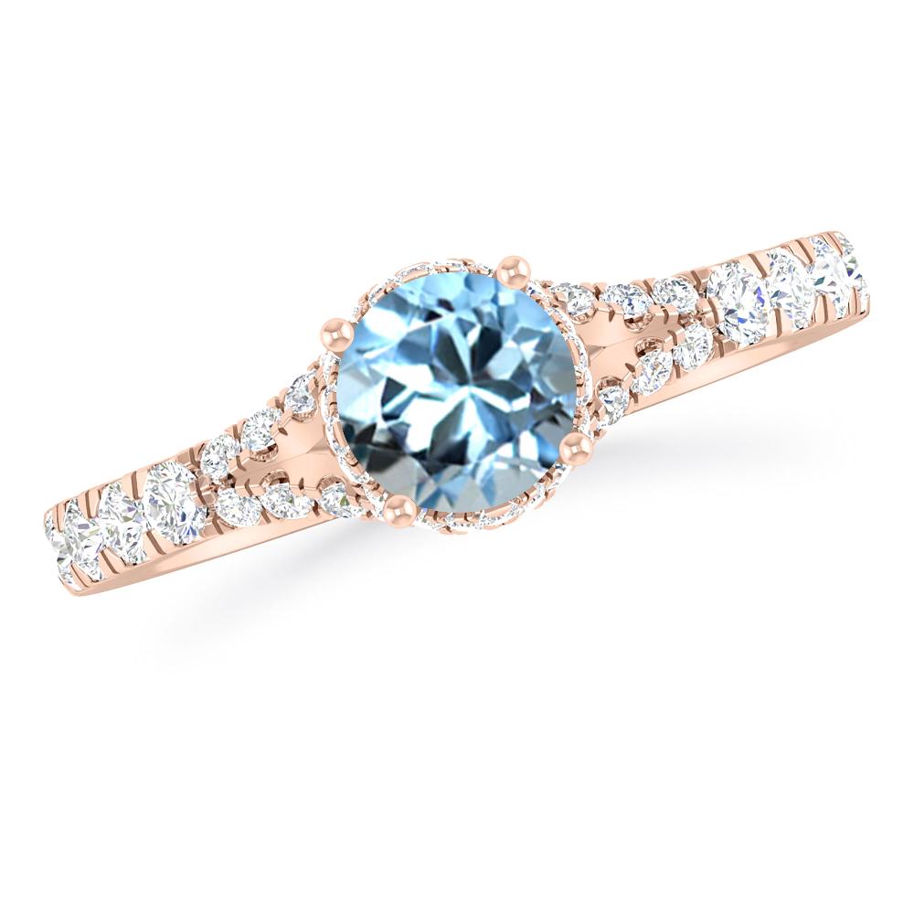 Rose Gold - Aquamarine