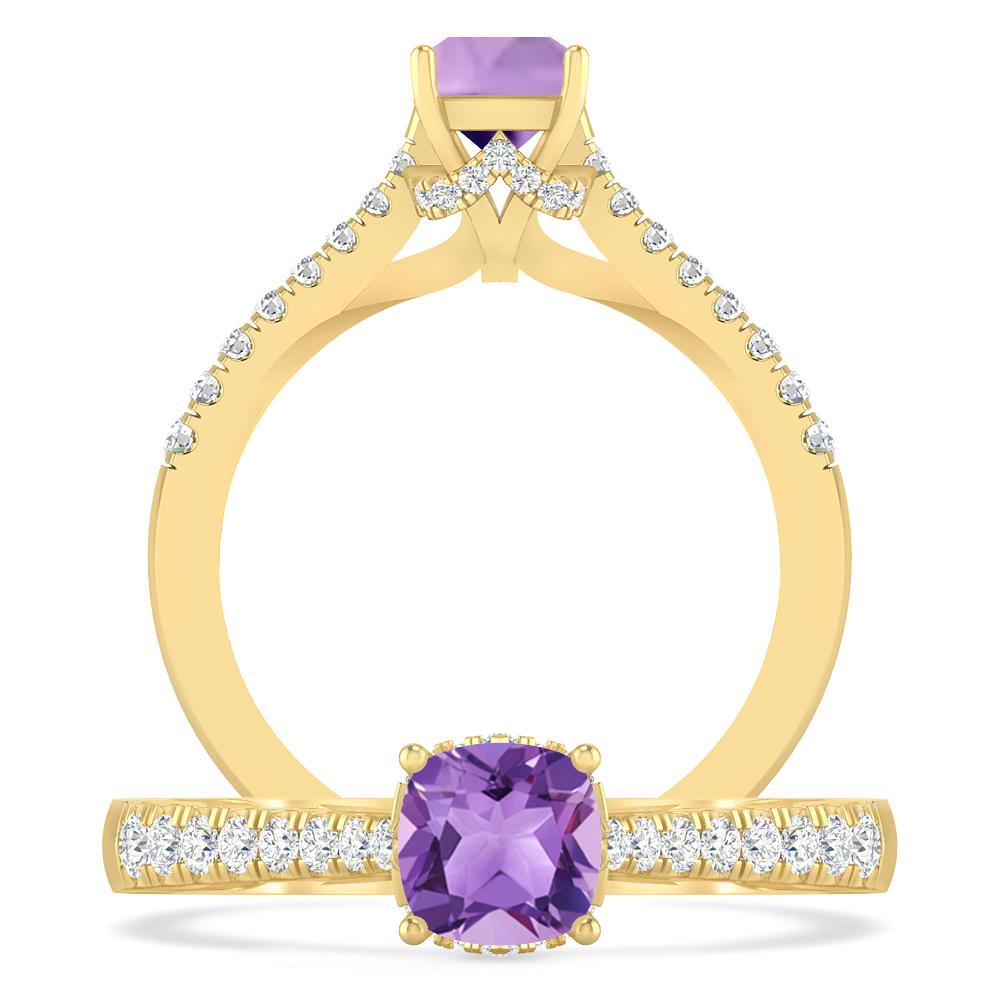 Yellow Gold - Amethyst