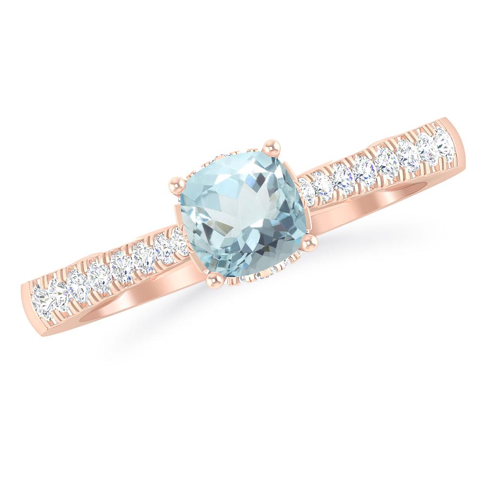 Rose Gold - Aquamarine