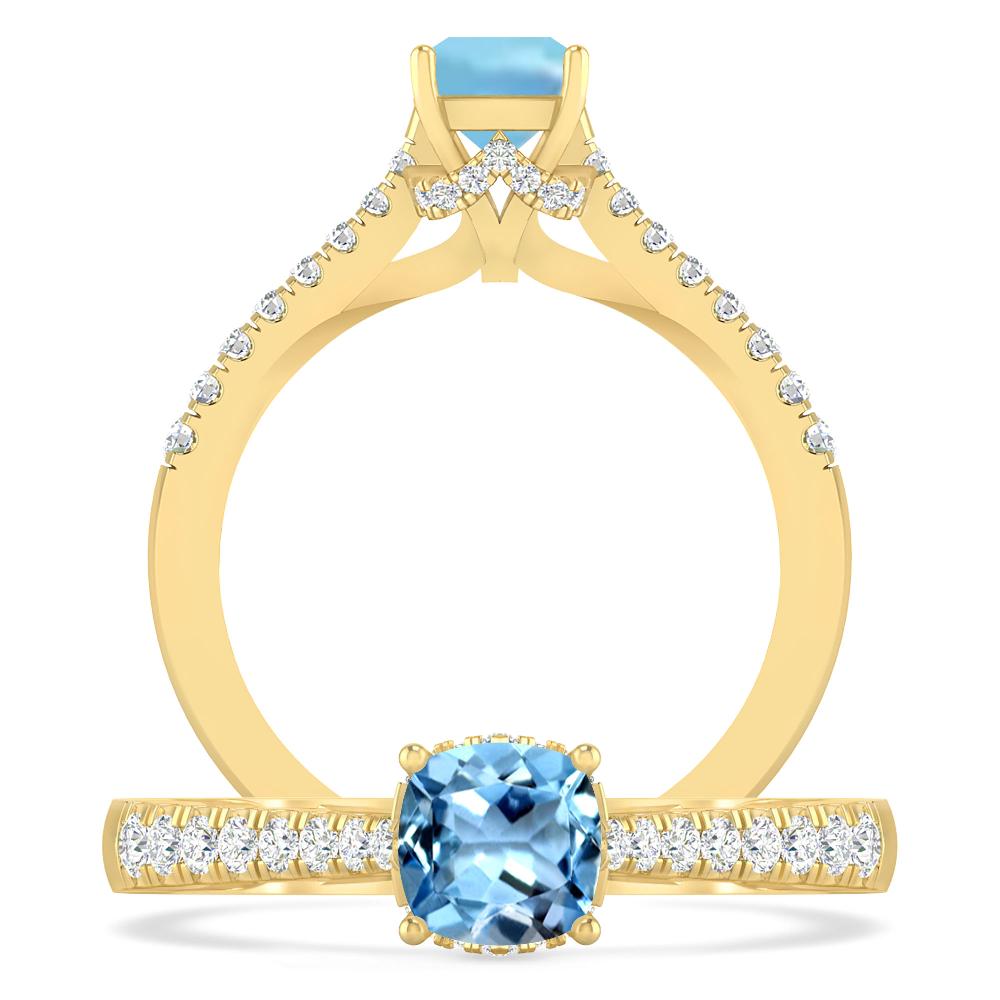 Yellow Gold - Aquamarine