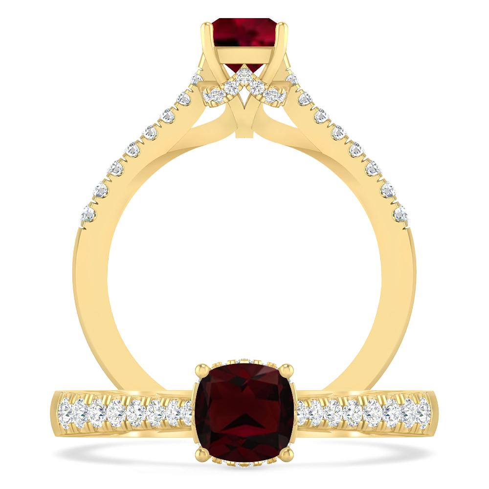Yellow Gold - Garnet