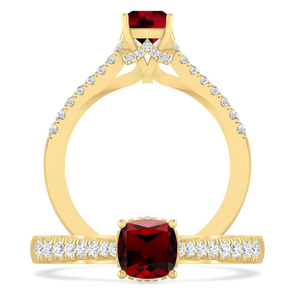 Yellow Gold - Garnet