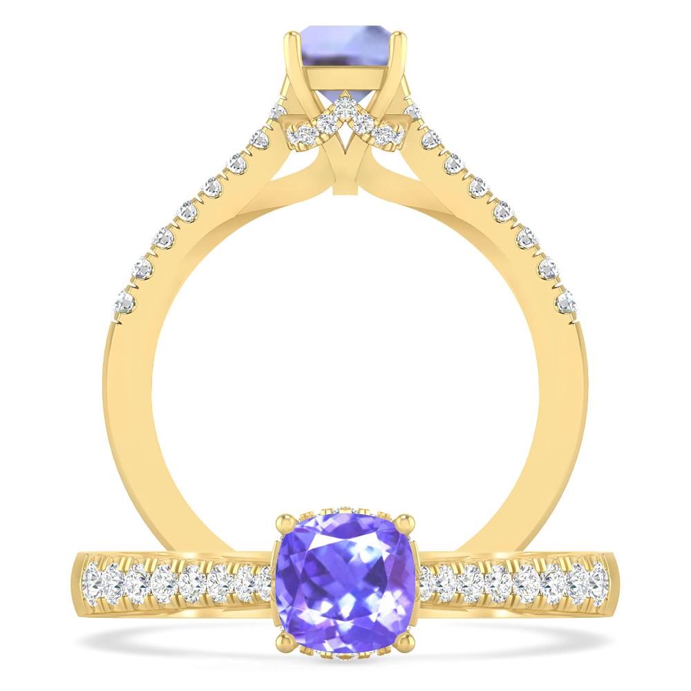 Yellow Gold - Tanzanite