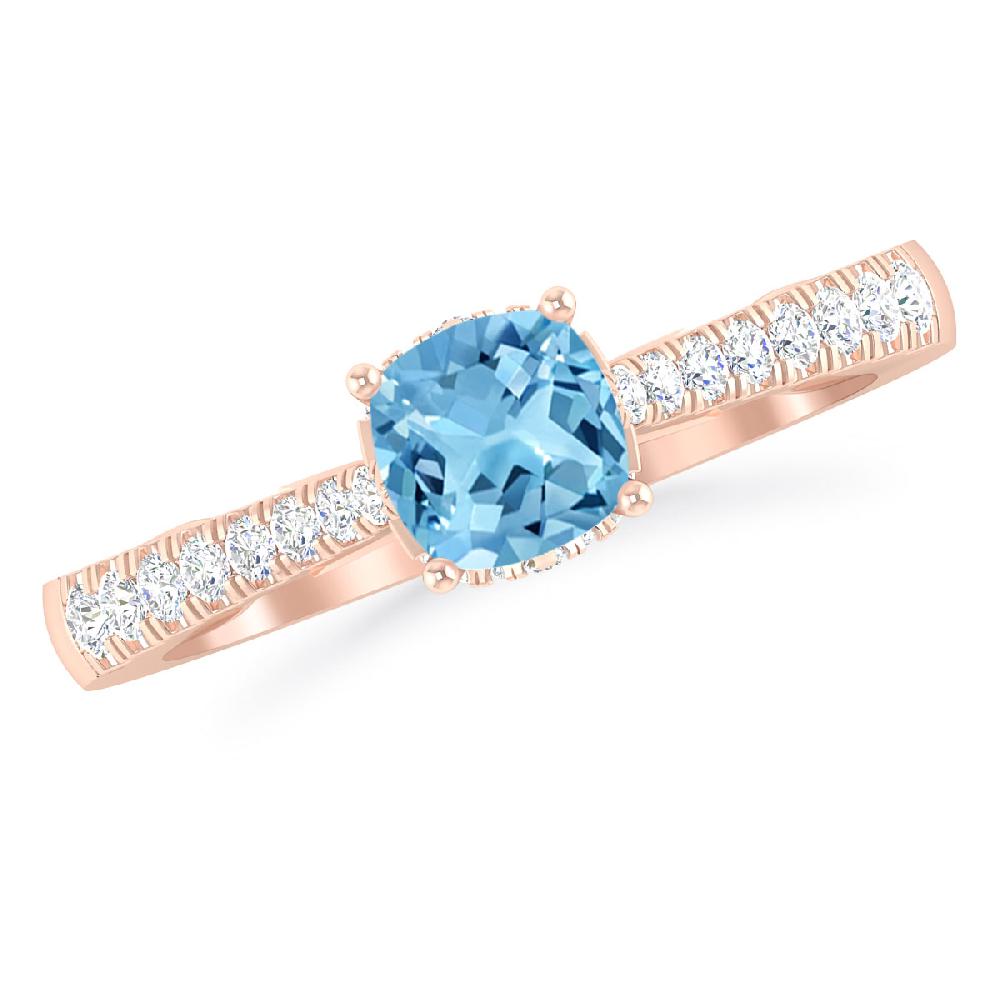 Rose Gold - Blue Topaz