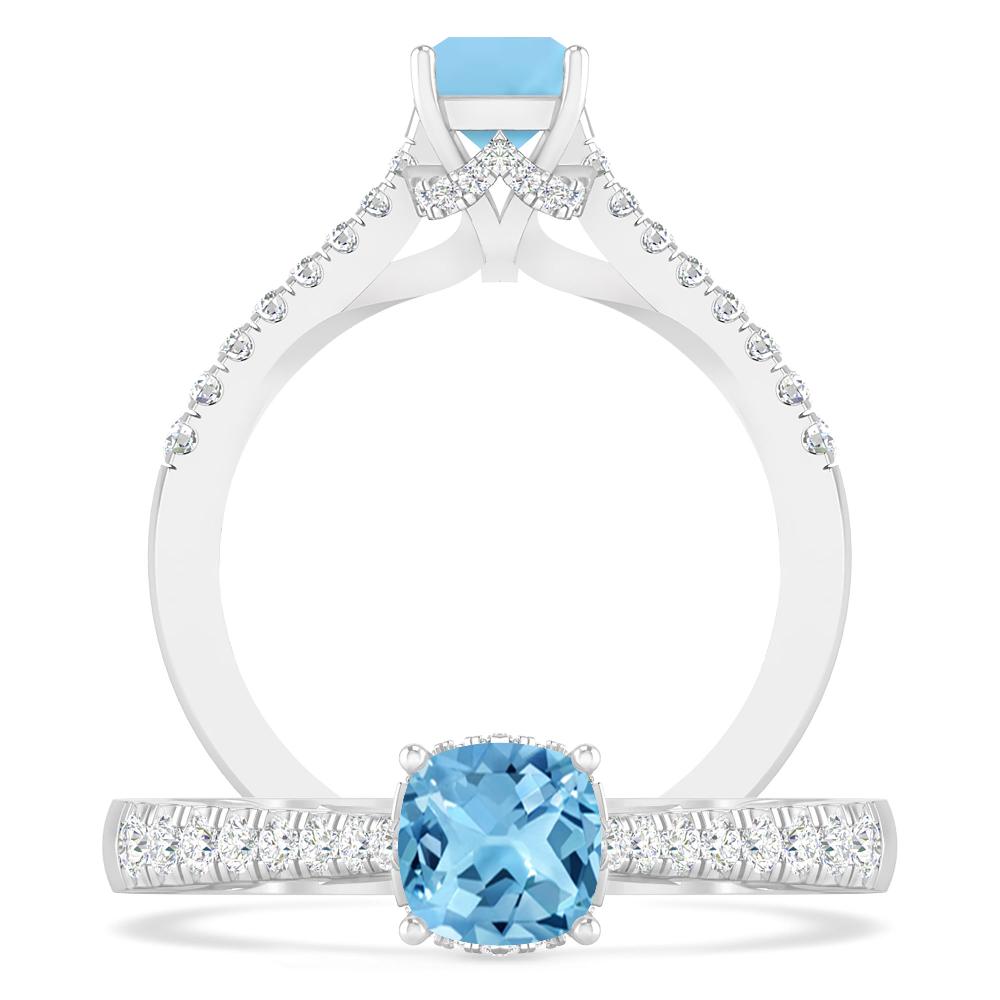 White Gold - Blue Topaz