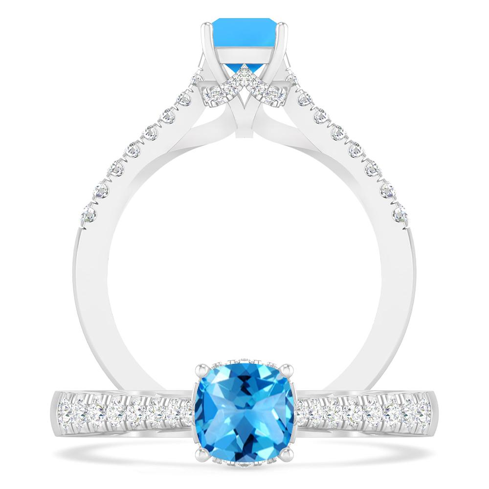 White Gold - Blue Topaz