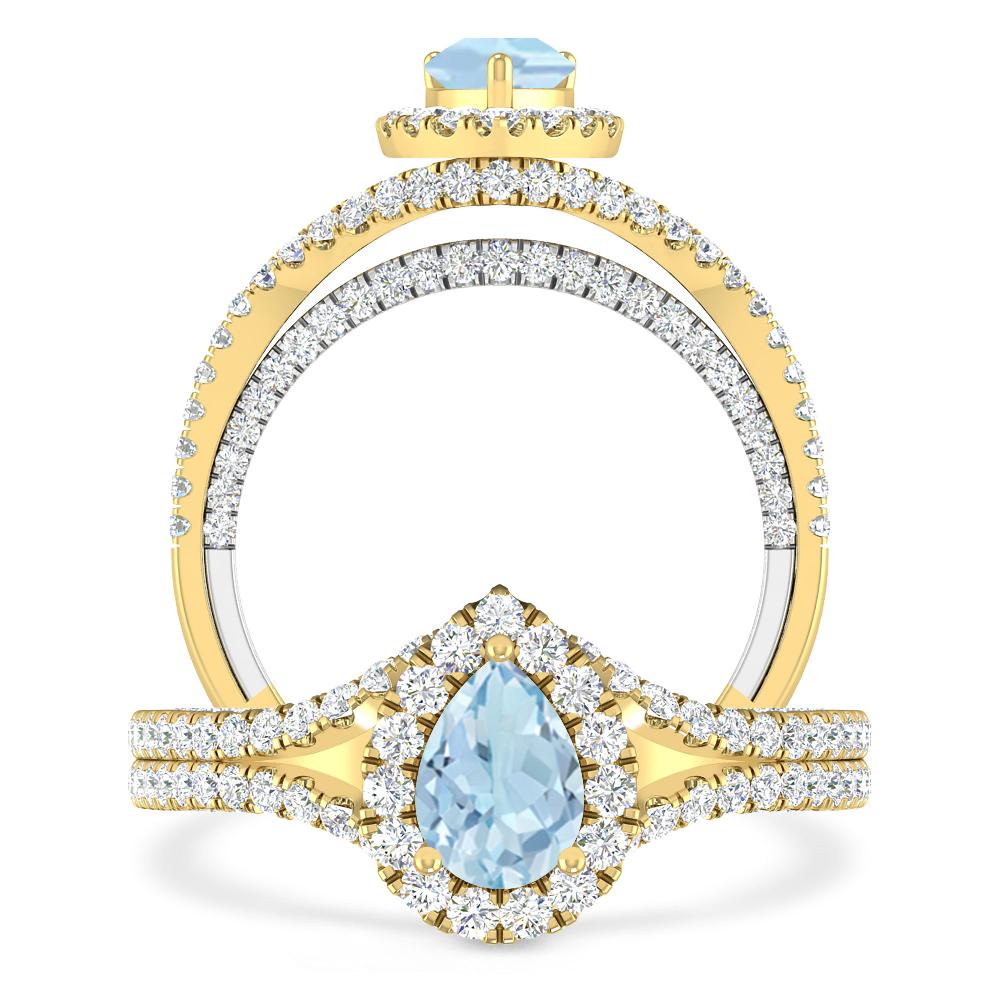 Yellow Gold - Aquamarine