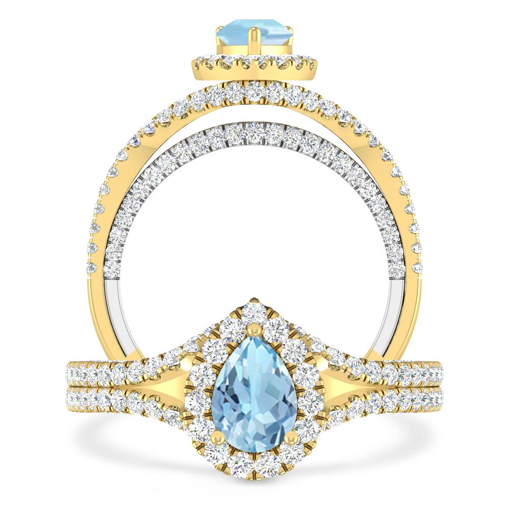 Yellow Gold - Aquamarine