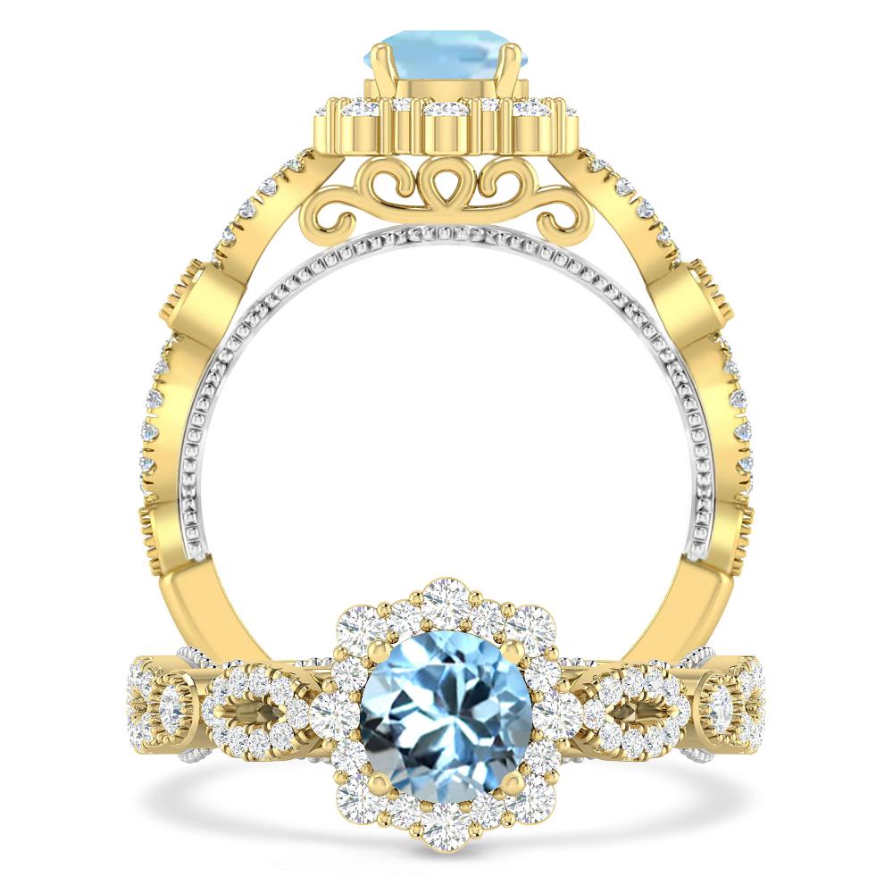 Yellow Gold - Aquamarine