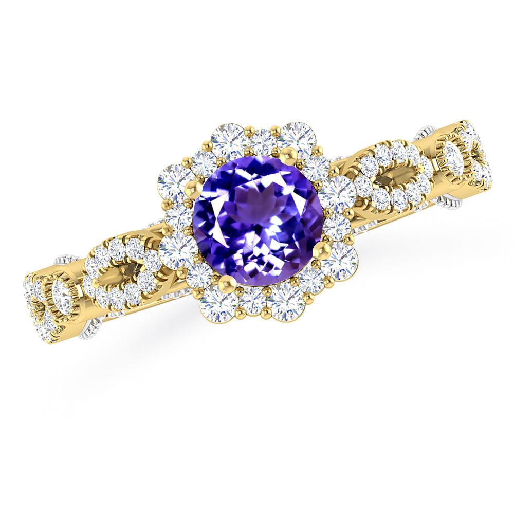 Yellow Gold - Tanzanite