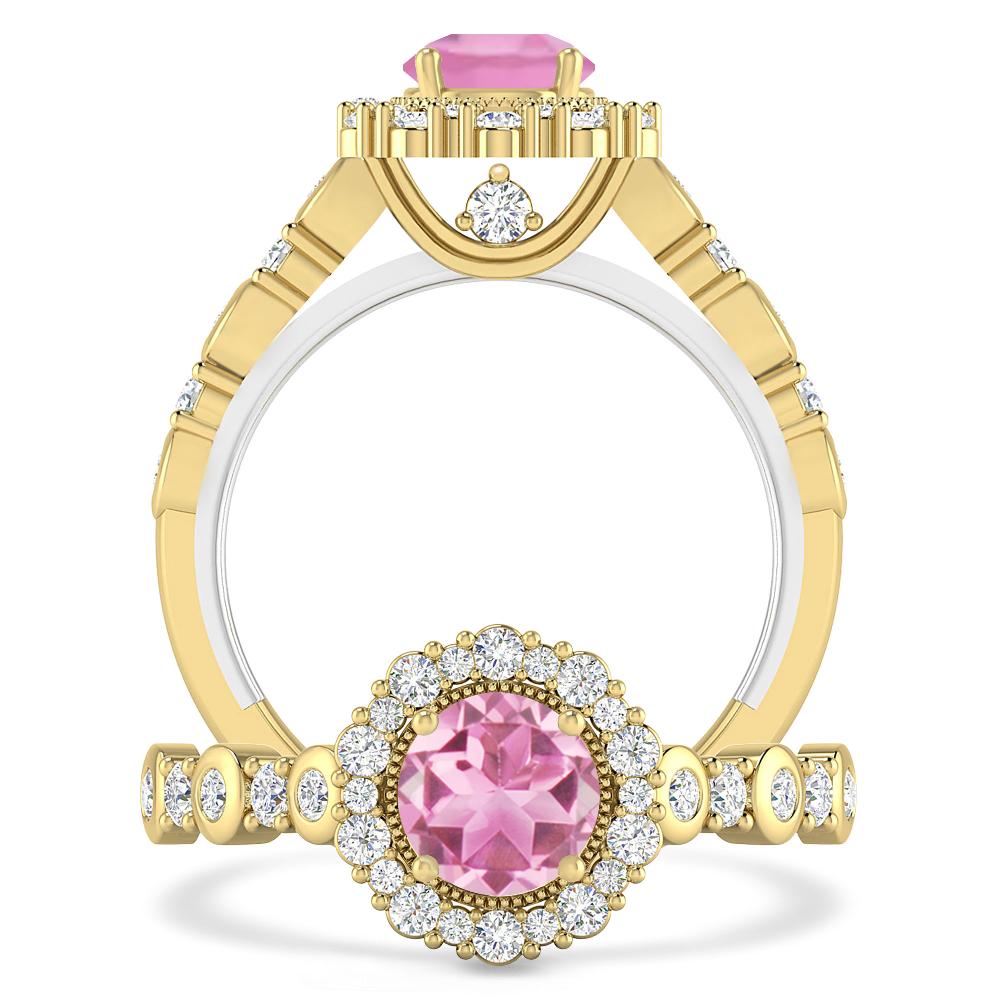 Yellow Gold - Pink Tourmaline