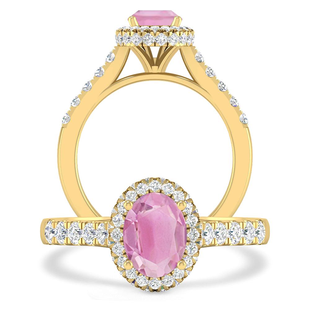 Yellow Gold - Pink Tourmaline