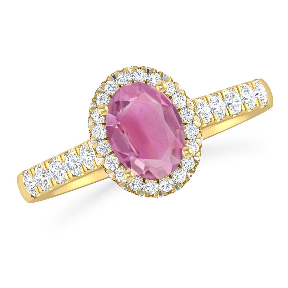 Yellow Gold - Pink Tourmaline