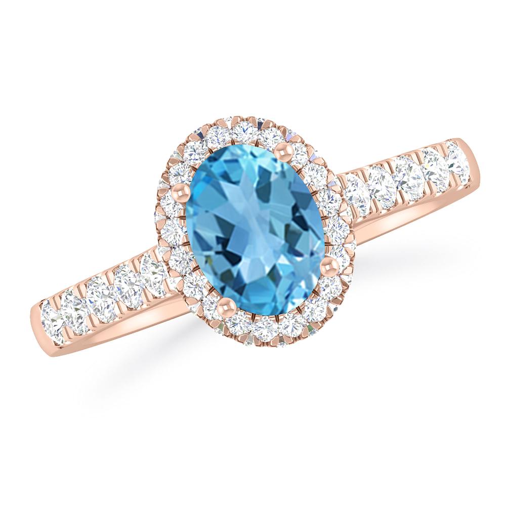 Rose Gold - Blue Topaz