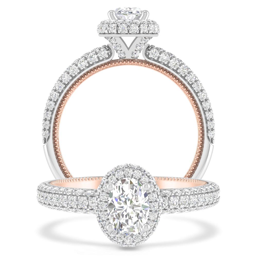 White Gold/Rose Gold - 1 7/8