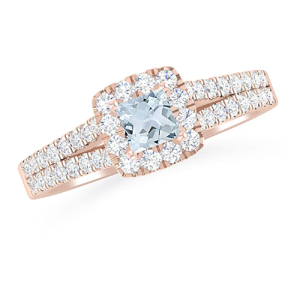 Rose Gold - Aquamarine