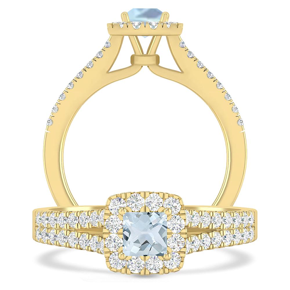 Yellow Gold - Aquamarine