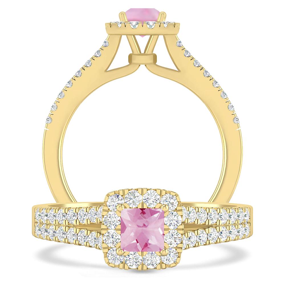 Yellow Gold - Pink Tourmaline