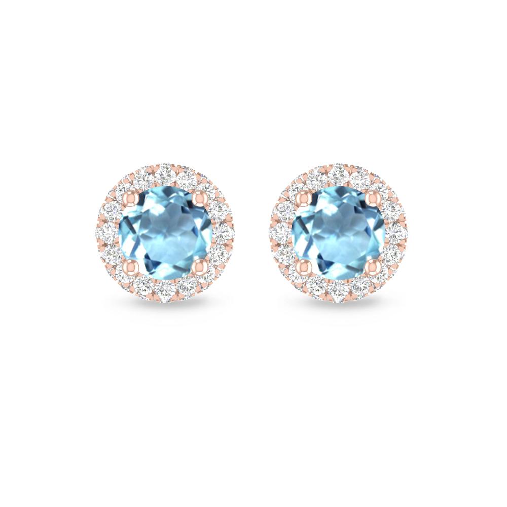 Rose Gold - Aquamarine