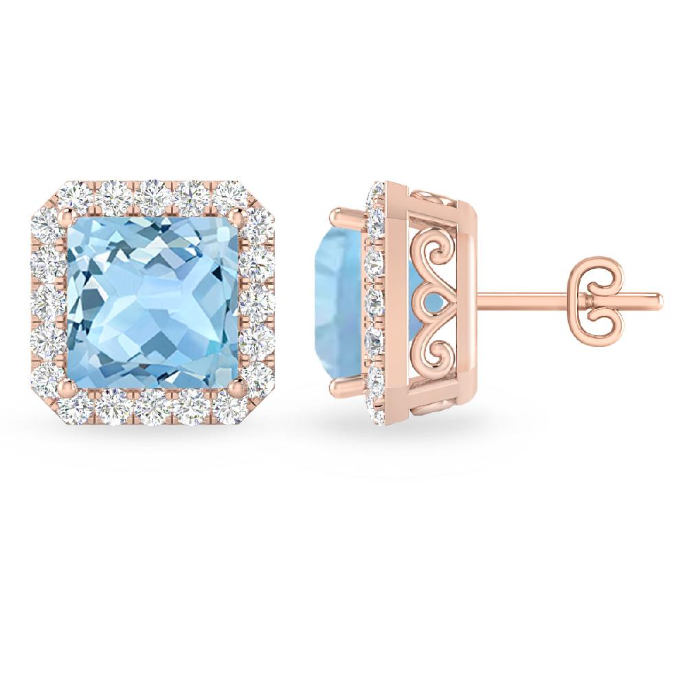 Rose Gold - Aquamarine