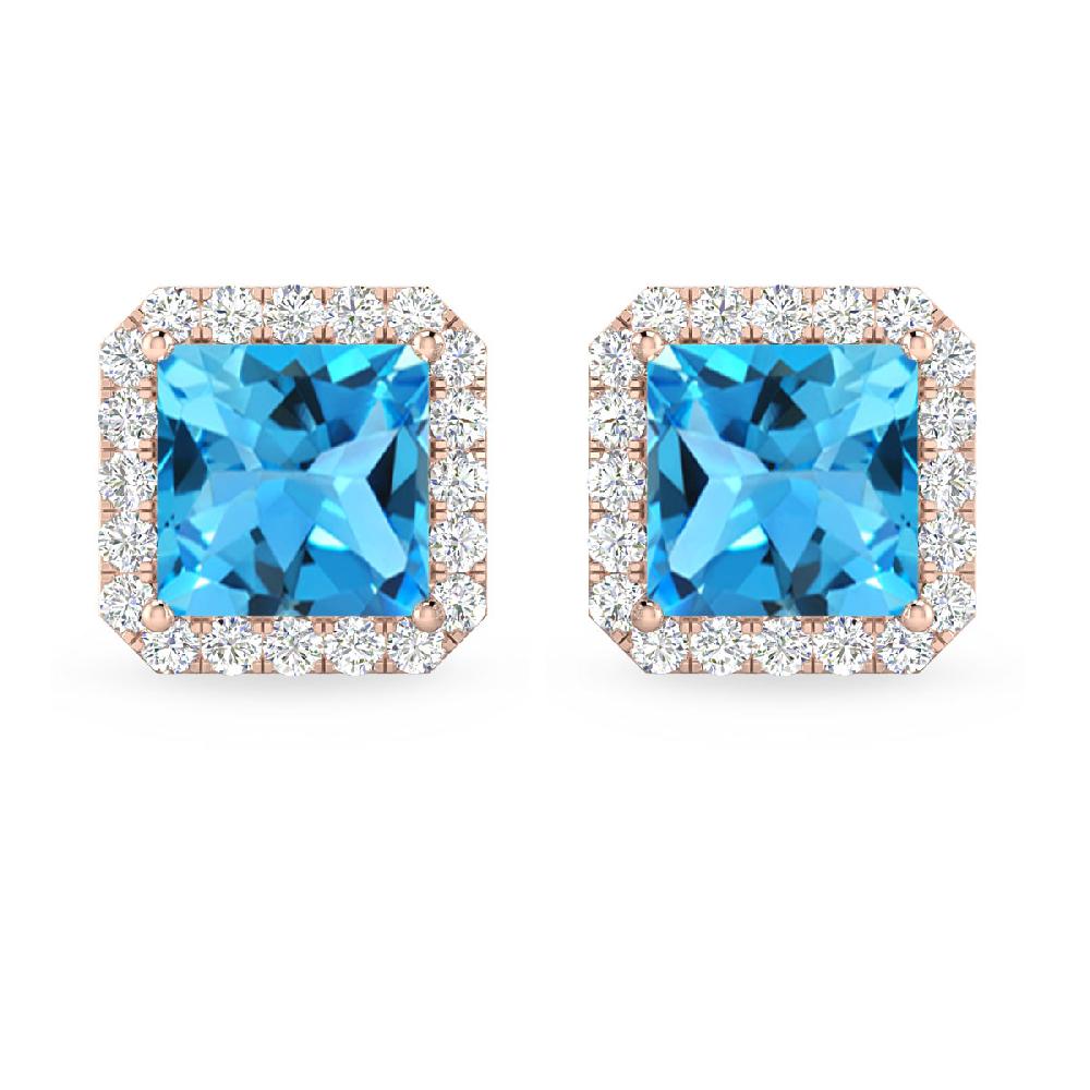 Rose Gold - Blue Topaz