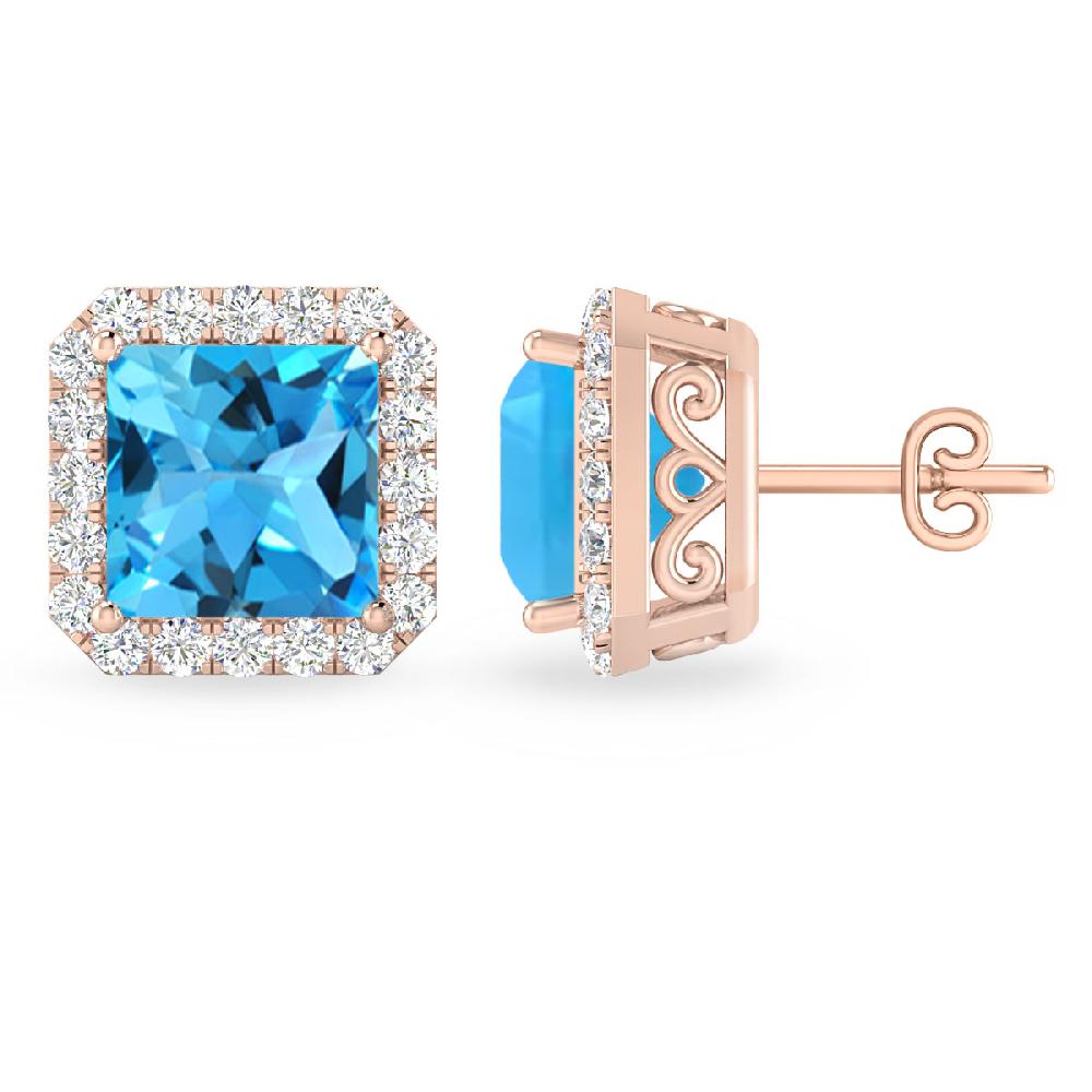 Rose Gold - Blue Topaz