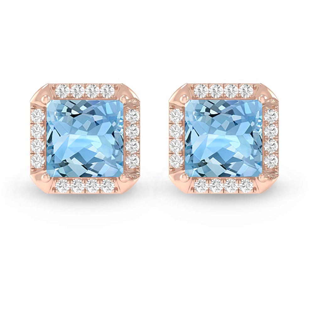 Rose Gold - Aquamarine