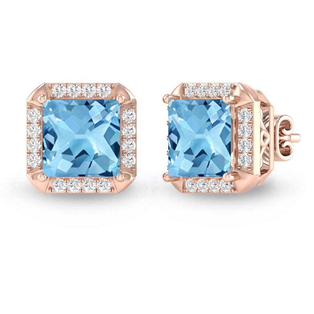 Rose Gold - Blue Topaz