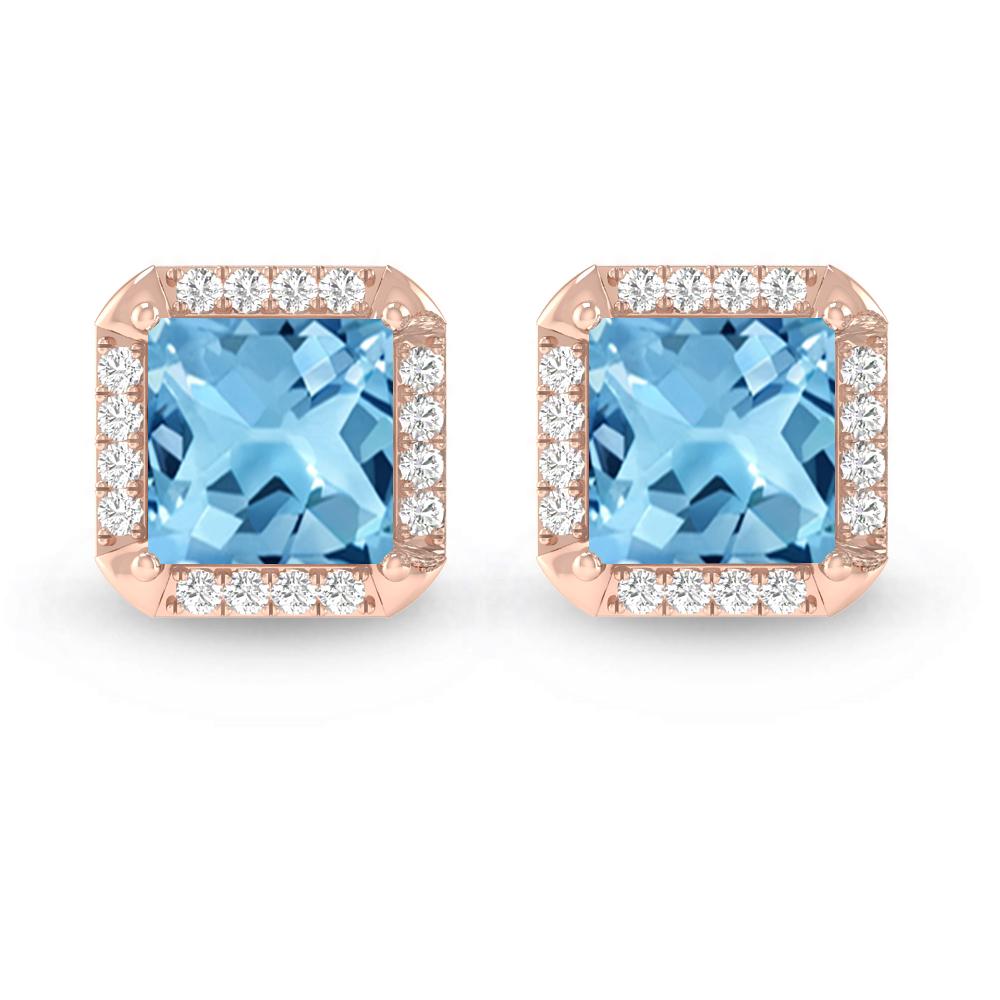 Rose Gold - Blue Topaz