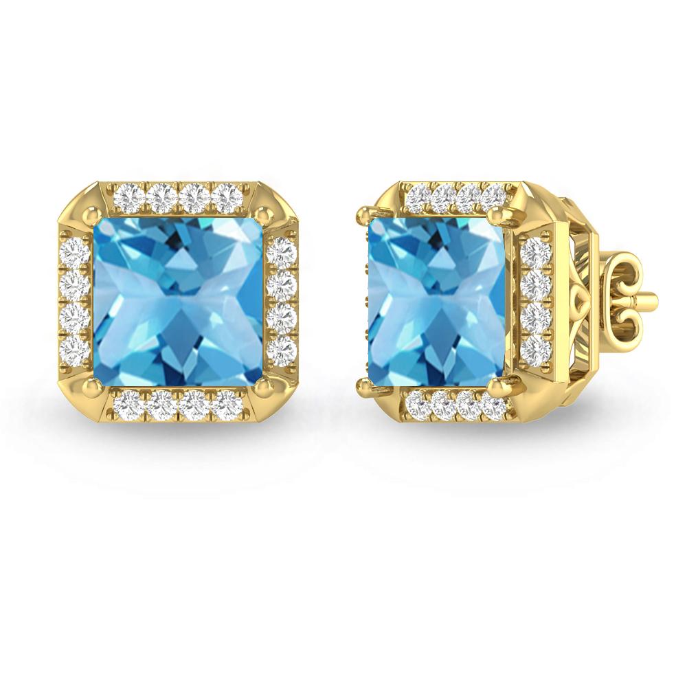 Yellow Gold - Blue Topaz