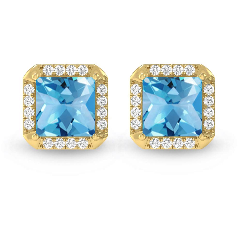 Yellow Gold - Blue Topaz