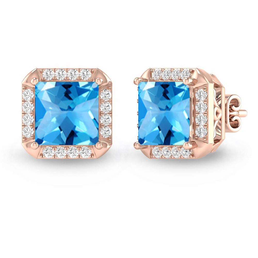 Rose Gold - Blue Topaz