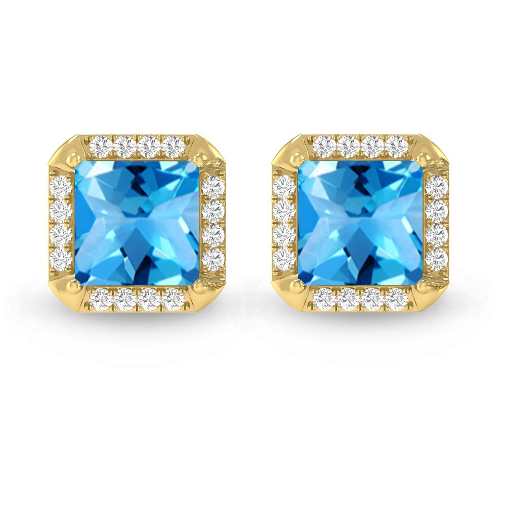 Yellow Gold - Blue Topaz