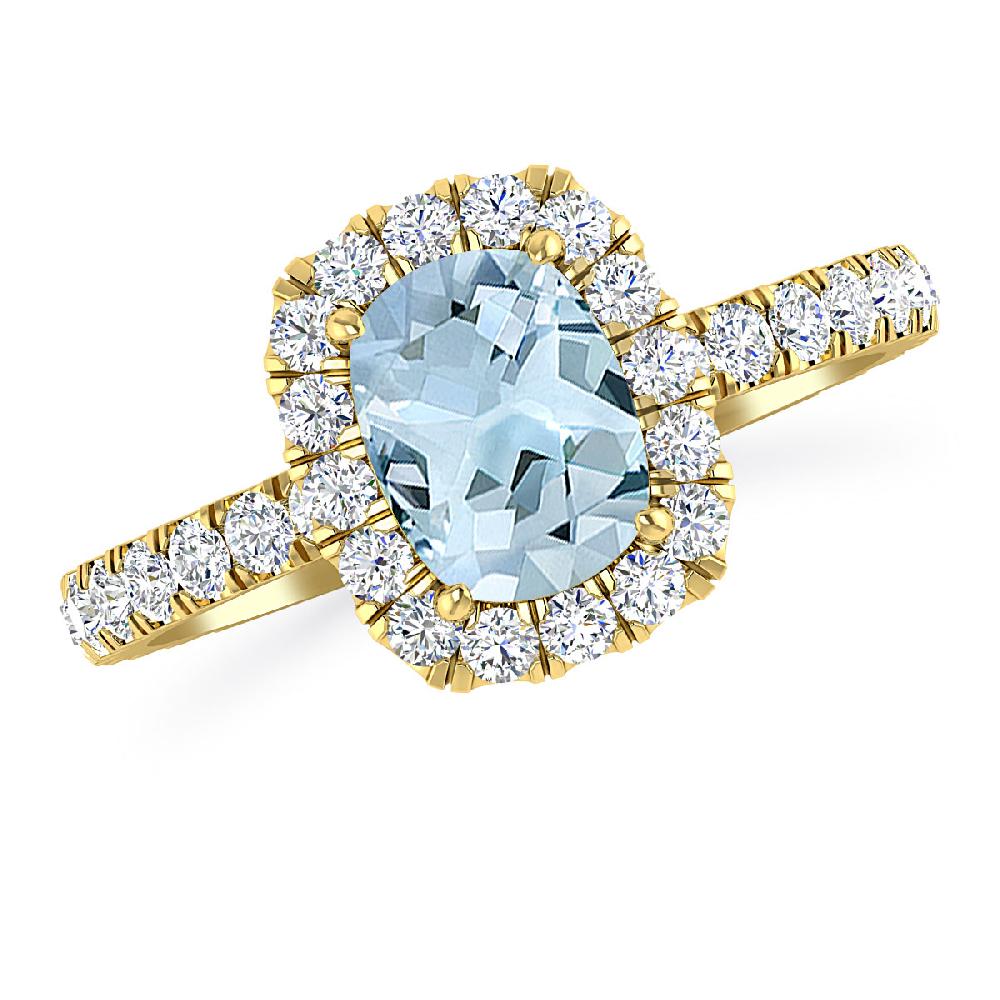 Yellow Gold - Aquamarine