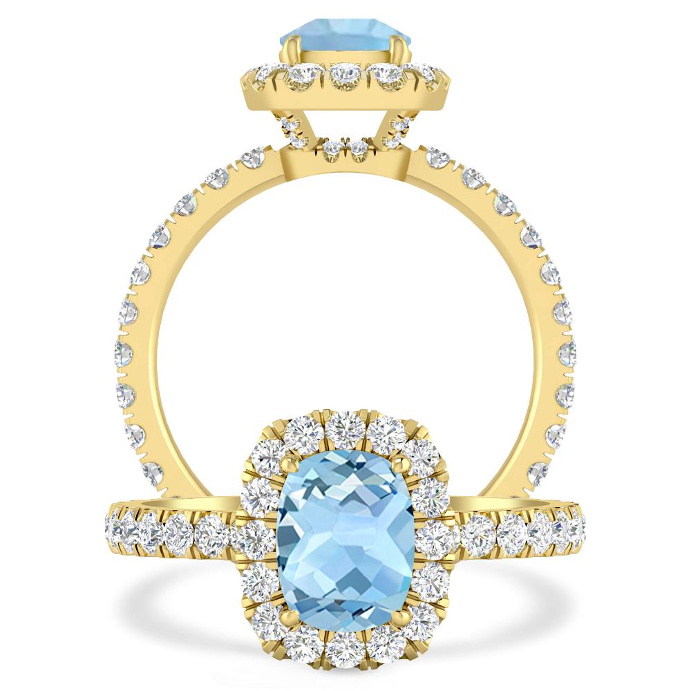 Yellow Gold - Aquamarine