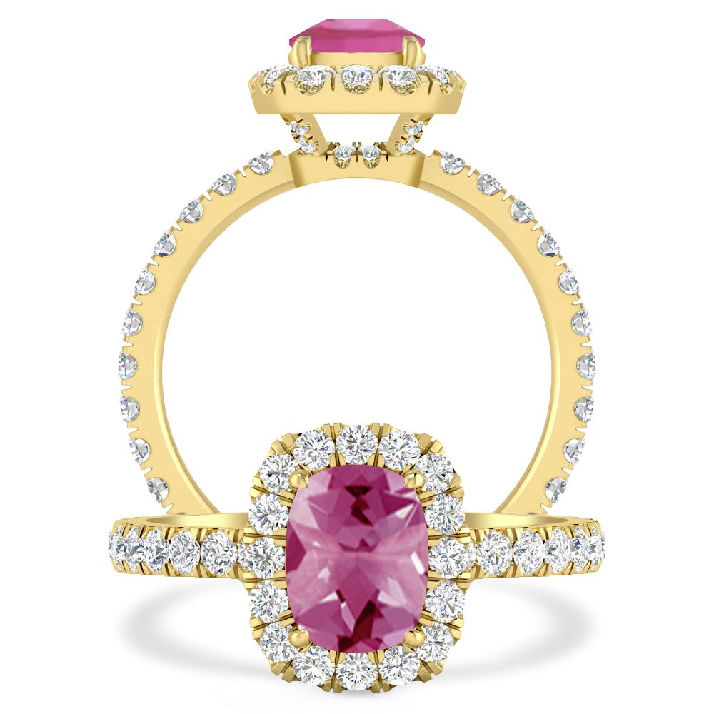 Yellow Gold - Pink Tourmaline