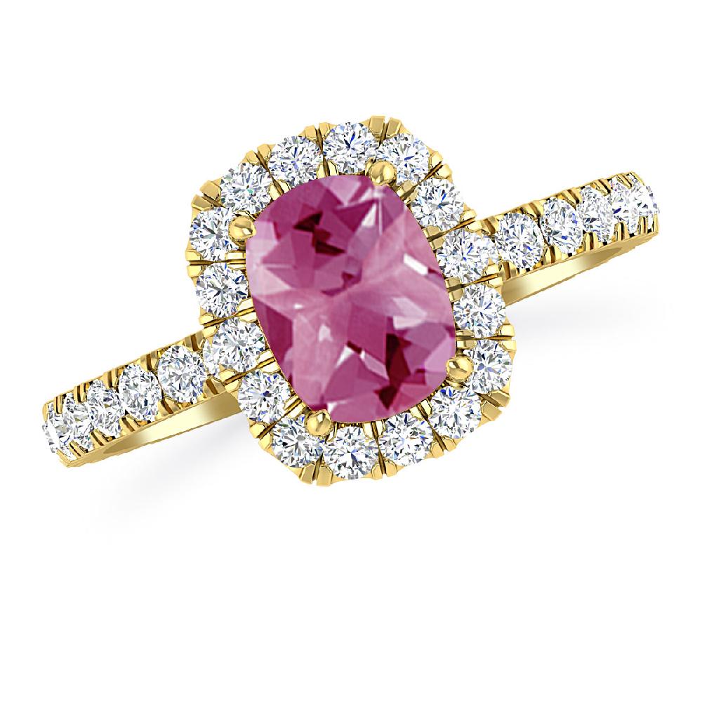 Yellow Gold - Pink Tourmaline