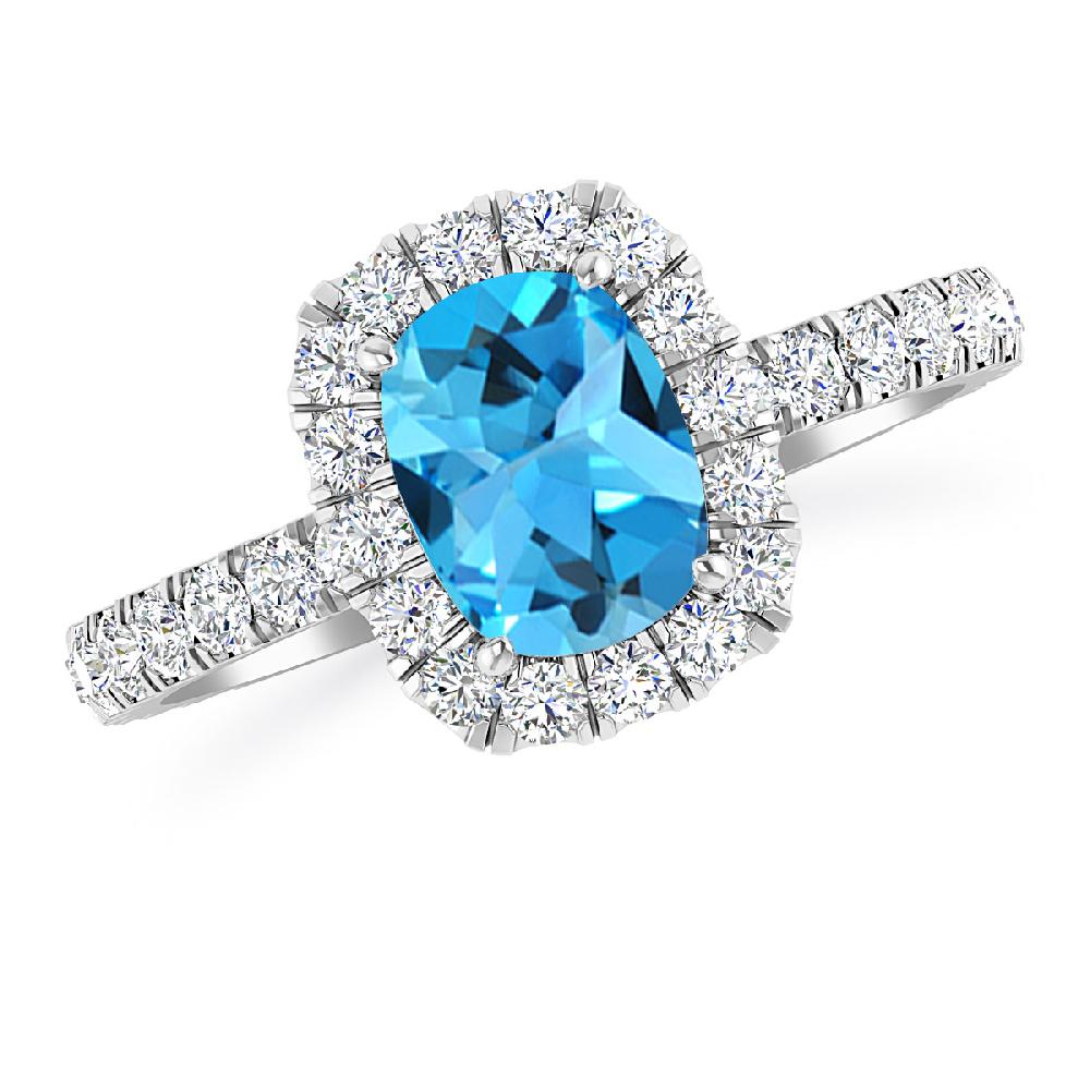 White Gold - Blue Topaz