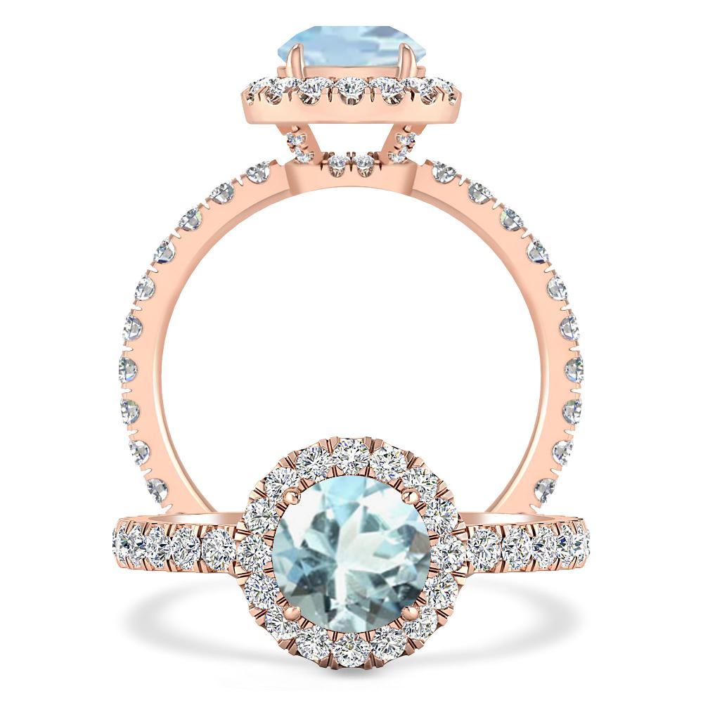 Rose Gold - Aquamarine