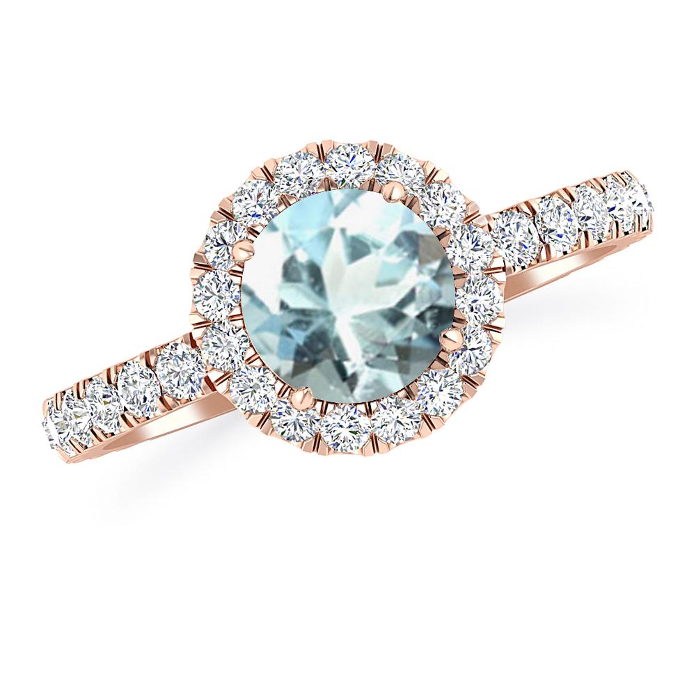 Rose Gold - Aquamarine