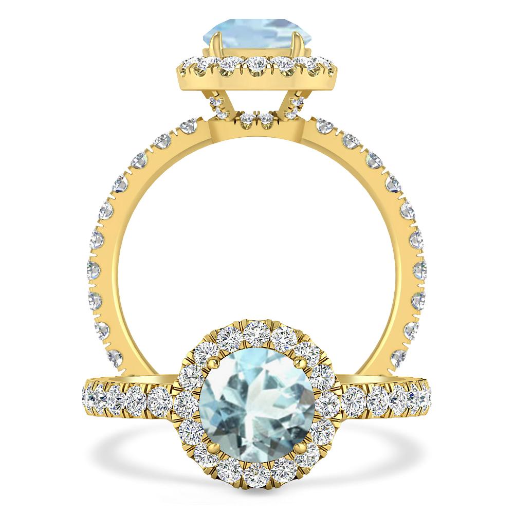 Yellow Gold - Aquamarine