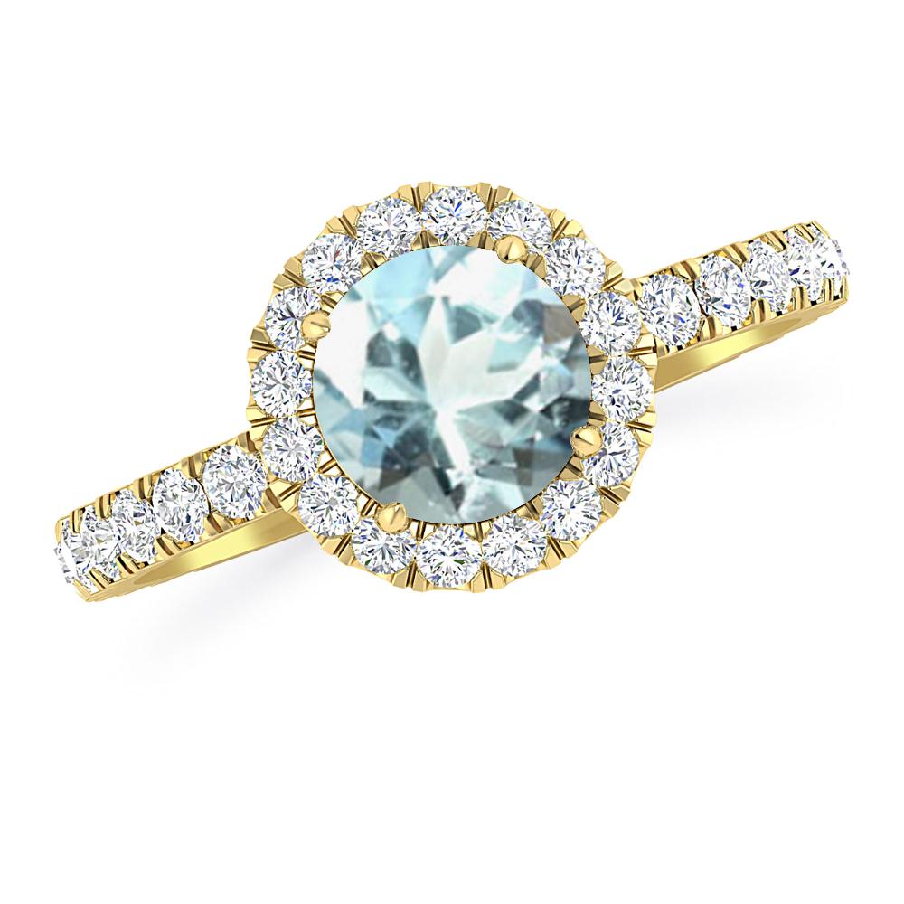 Yellow Gold - Aquamarine