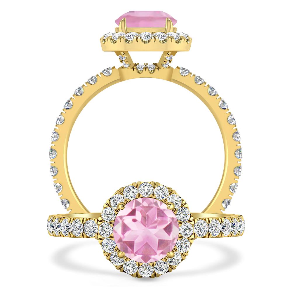 Yellow Gold - Pink Tourmaline
