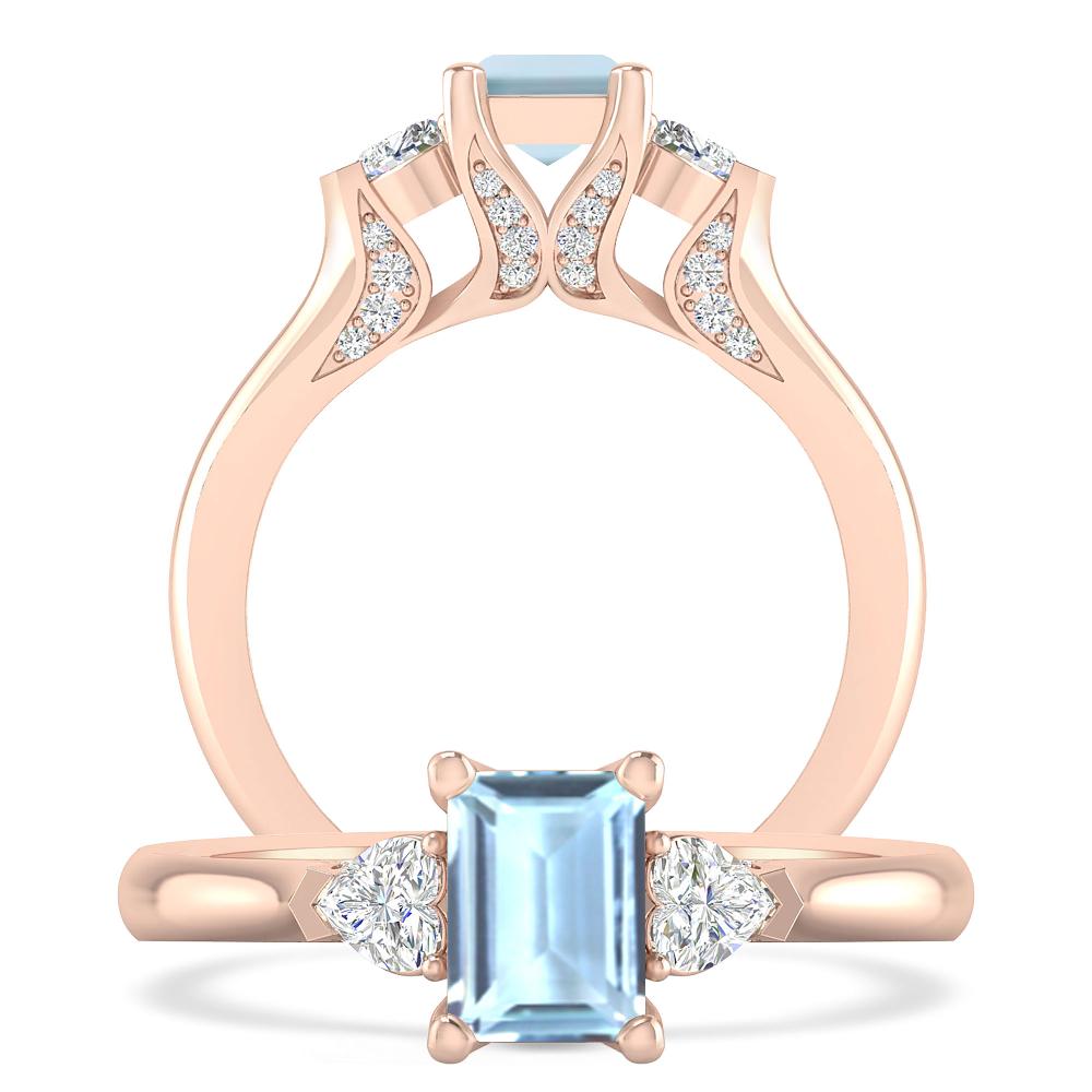 Rose Gold - Aquamarine