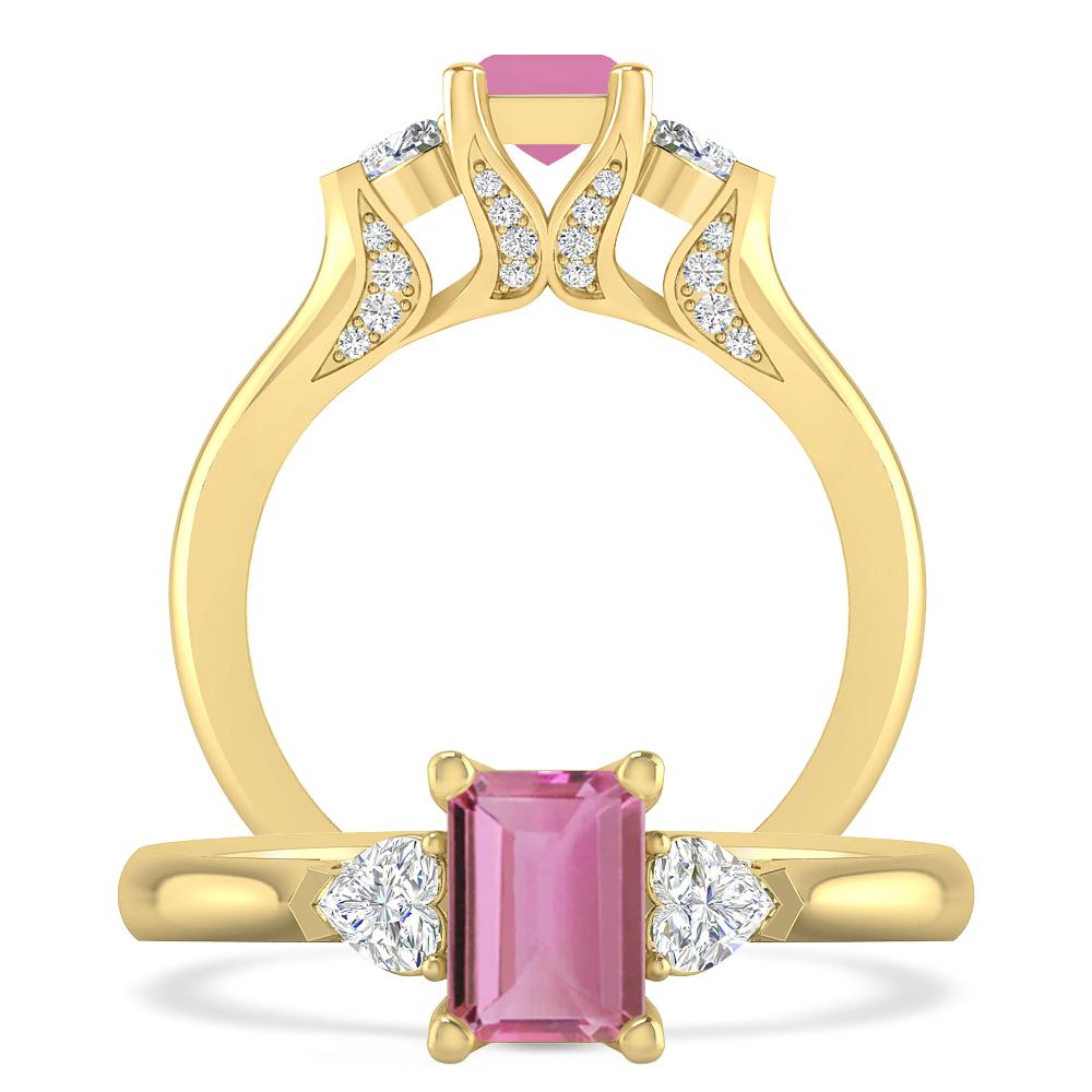Yellow Gold - Pink Tourmaline