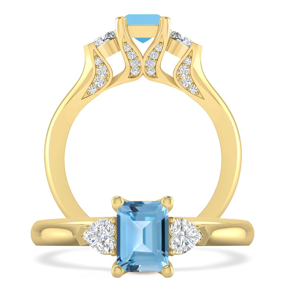 Yellow Gold - Blue Topaz